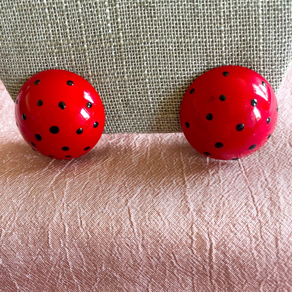 Red & Black Polka-dot Earrings
